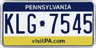 PA license plate KLG7545