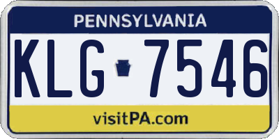 PA license plate KLG7546