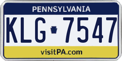 PA license plate KLG7547