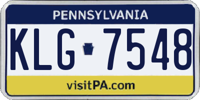 PA license plate KLG7548