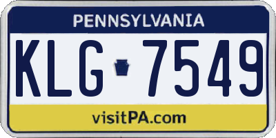 PA license plate KLG7549