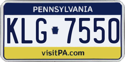 PA license plate KLG7550
