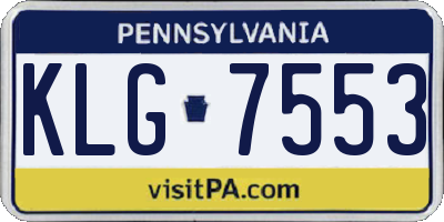 PA license plate KLG7553