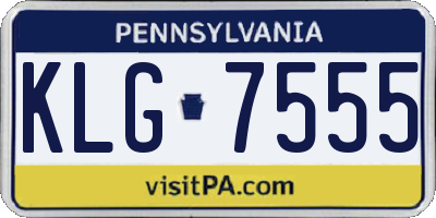 PA license plate KLG7555