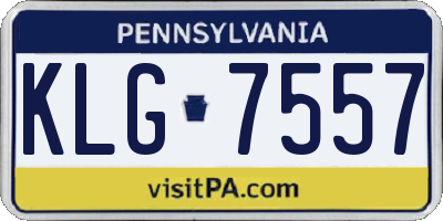 PA license plate KLG7557