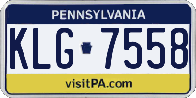 PA license plate KLG7558