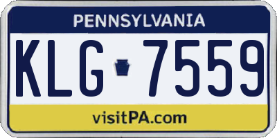 PA license plate KLG7559