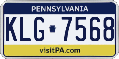 PA license plate KLG7568