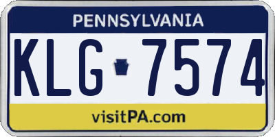 PA license plate KLG7574