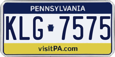 PA license plate KLG7575