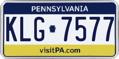 PA license plate KLG7577