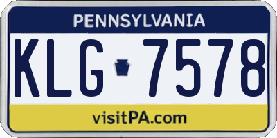 PA license plate KLG7578