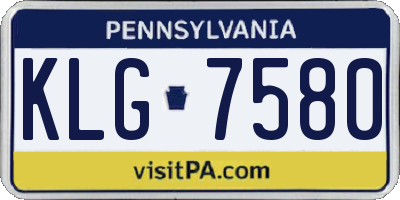 PA license plate KLG7580