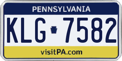 PA license plate KLG7582