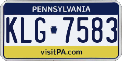 PA license plate KLG7583