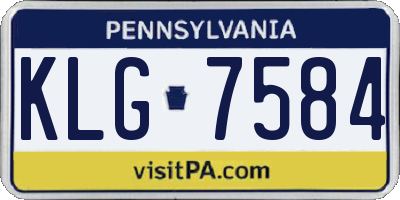 PA license plate KLG7584