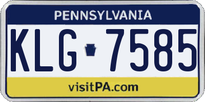 PA license plate KLG7585