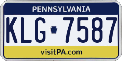 PA license plate KLG7587