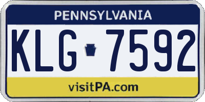 PA license plate KLG7592