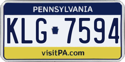 PA license plate KLG7594