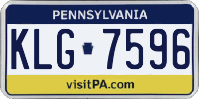 PA license plate KLG7596