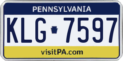 PA license plate KLG7597