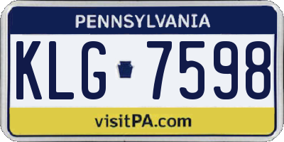 PA license plate KLG7598