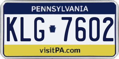 PA license plate KLG7602