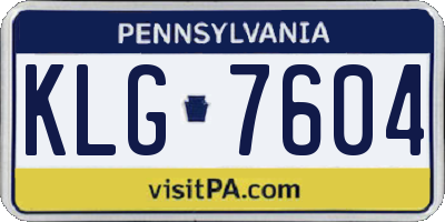 PA license plate KLG7604