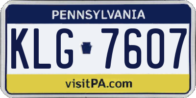 PA license plate KLG7607