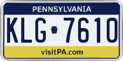 PA license plate KLG7610