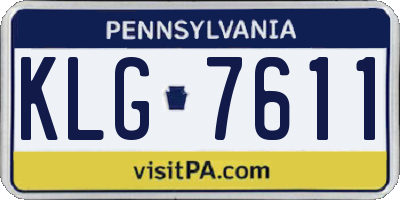 PA license plate KLG7611