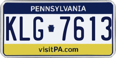 PA license plate KLG7613
