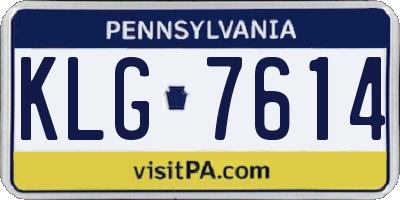 PA license plate KLG7614