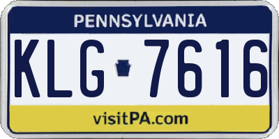 PA license plate KLG7616