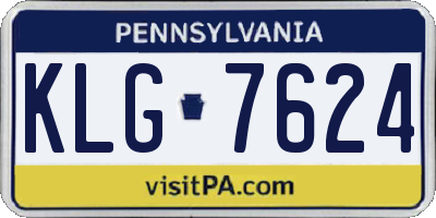 PA license plate KLG7624