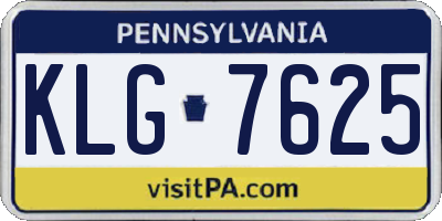 PA license plate KLG7625