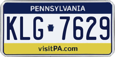 PA license plate KLG7629