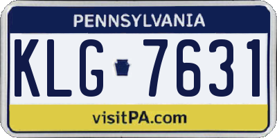 PA license plate KLG7631