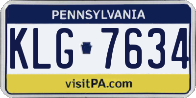 PA license plate KLG7634