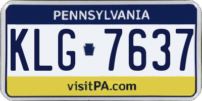 PA license plate KLG7637