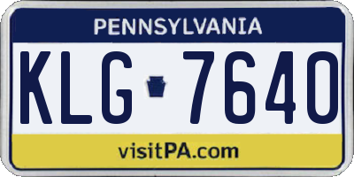 PA license plate KLG7640