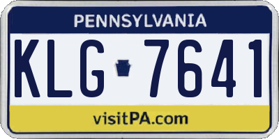PA license plate KLG7641