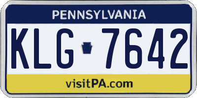 PA license plate KLG7642