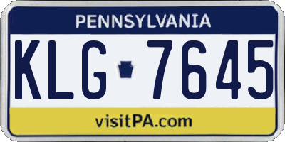 PA license plate KLG7645