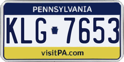 PA license plate KLG7653
