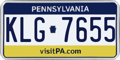 PA license plate KLG7655