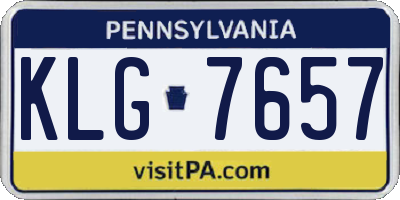 PA license plate KLG7657