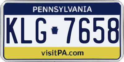 PA license plate KLG7658