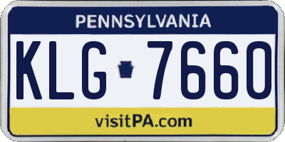 PA license plate KLG7660